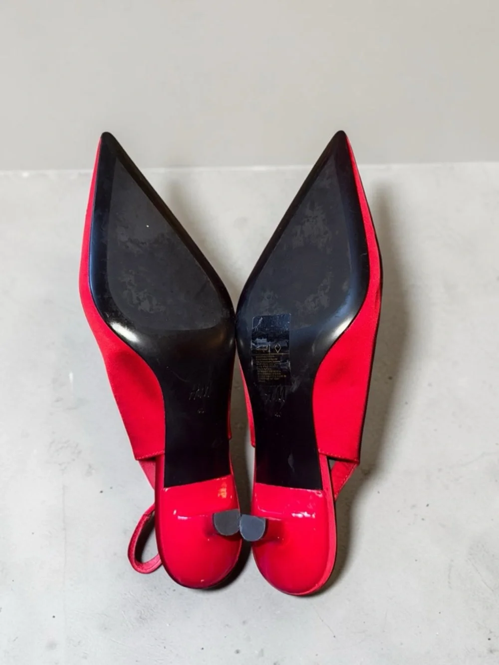 H&M Red Pointed Toe Slingback Heels - Picture 2 of 6